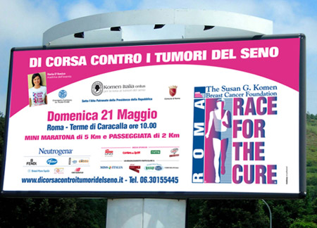 Cartellone pubblicitario KOMEN ITALIA ONLUS 600X300 cm