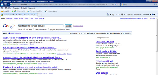 Posizione Cosmoservice in Google